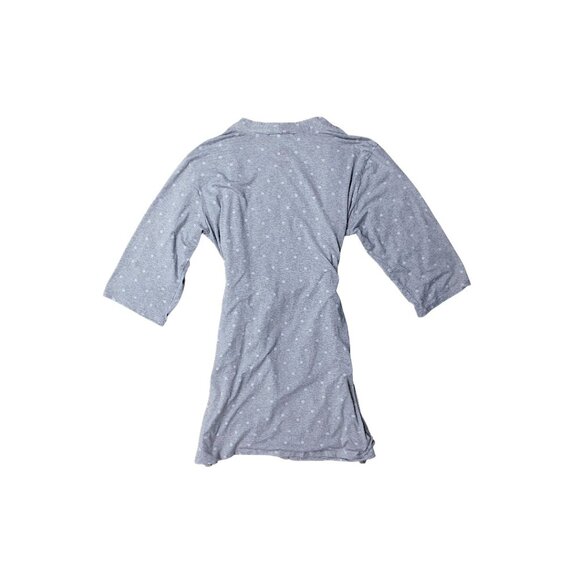 Laura Ashley Gray Polka Dot Lightweight Robe – Size Medium - Picture 3 of 5